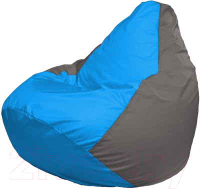 Бескаркасное кресло Flagman Груша Мега Super Г5.1-274 (голубой/серый) - фото
