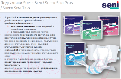 Подгузники для взрослых Seni Super Plus Extra Large