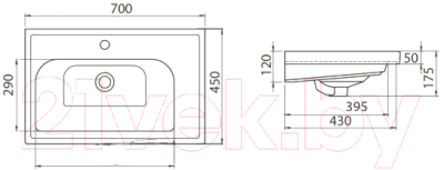 Умывальник CeraStyle Frame 70