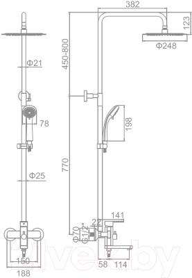 Душевая система со смесителем Ledeme L72416