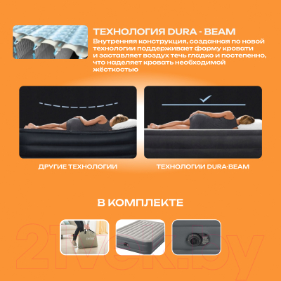 Надувная кровать Intex Dura Beam Essential Rest 64126ND