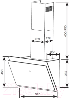 Вытяжка наклонная Centek CT-1830-60