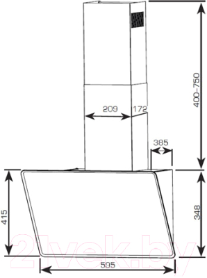 Вытяжка наклонная Centek CT-1829-60