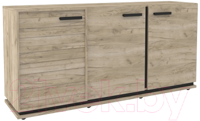 Тумба Глазов Oslo 5 МЦН (дуб серый Craft/черный) - фото