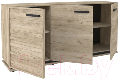 Тумба Глазов Oslo 5 МЦН (дуб серый Craft/черный)