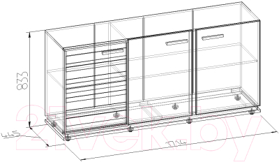 Тумба Глазов Oslo 5 МЦН (дуб серый Craft/черный)