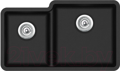 Мойка кухонная Aquasanita SQA230RW (черный металлик) - фото