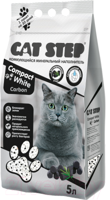 Наполнитель для туалета Cat Step Compact White Carbon / 20313010 - фото