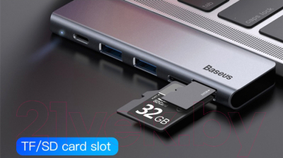 USB-хаб Baseus Harmonica 5 в 1 / CAHUB-K0G