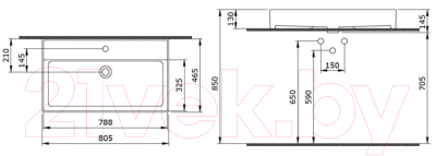 Умывальник Bocchi Milano 80 / 1377-001-0126