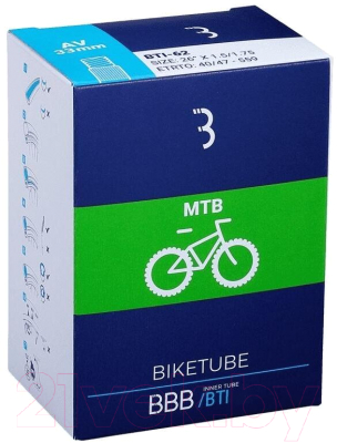 Камера для велосипеда BBB Innertube BikeTube 26 2.75/3.00 AV 33мм / BTI-66 - фото