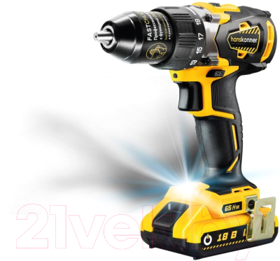 Аккумуляторная дрель-шуруповерт Hanskonner HCD1865BL - фото