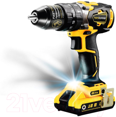 Аккумуляторная дрель-шуруповерт Hanskonner HCD1865BLI - фото