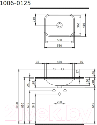 Умывальник Bocchi Scala Arch 55 / 1006-001-0125