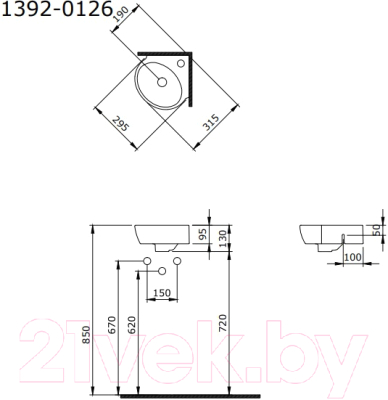 Умывальник Bocchi Taormina Arch 30 / 1392-001-0126