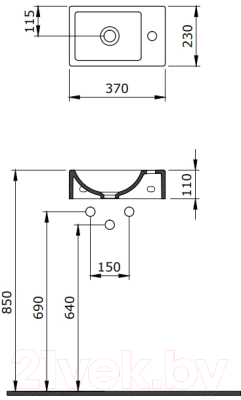 Умывальник Bocchi 37 L / 1418-001-0326