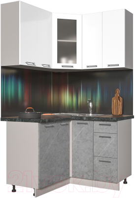 Кухонный гарнитур Интерлиния Мила Пластик 1.2x1.2 - фото