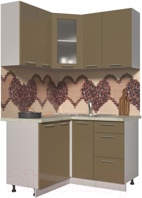 Готовая кухня Интерлиния Мила Пластик 1.2x1.3 - фото