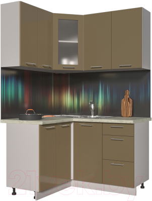 Готовая кухня Интерлиния Мила Пластик 1.2x1.4 - фото