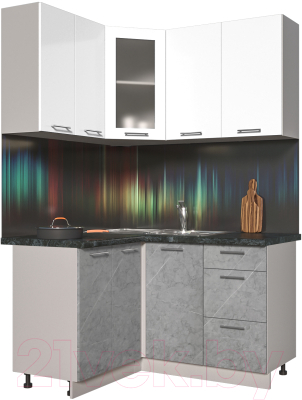 Кухонный гарнитур Интерлиния Мила Пластик 1.2x1.4 - фото