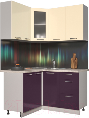 Готовая кухня Интерлиния Мила Пластик 1.2x1.4 - фото
