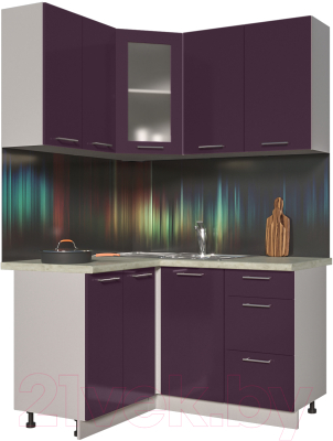 Готовая кухня Интерлиния Мила Пластик 1.2x1.4 - фото