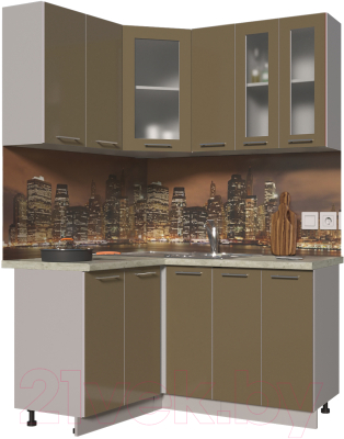 Готовая кухня Интерлиния Мила Пластик 1.2x1.5 - фото