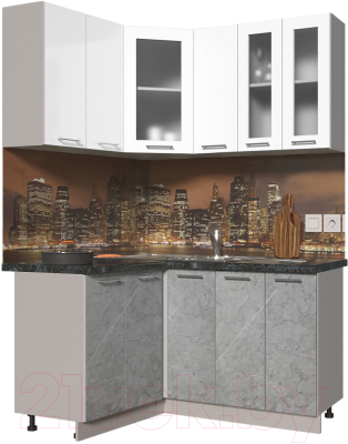 Кухонный гарнитур Интерлиния Мила Пластик 1.2x1.5 - фото