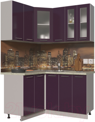 Готовая кухня Интерлиния Мила Пластик 1.2x1.5 - фото