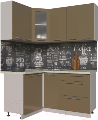 Готовая кухня Интерлиния Мила Пластик 1.2x1.6 - фото