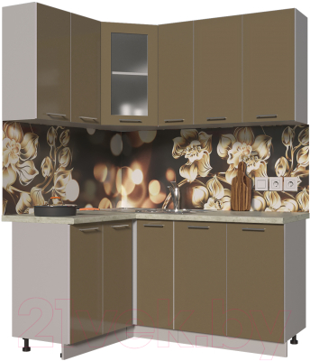 Готовая кухня Интерлиния Мила Пластик 1.2x1.7 - фото