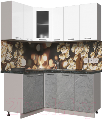 Кухонный гарнитур Интерлиния Мила Пластик 1.2x1.7 - фото