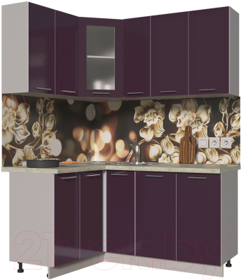 Готовая кухня Интерлиния Мила Пластик 1.2x1.7 - фото