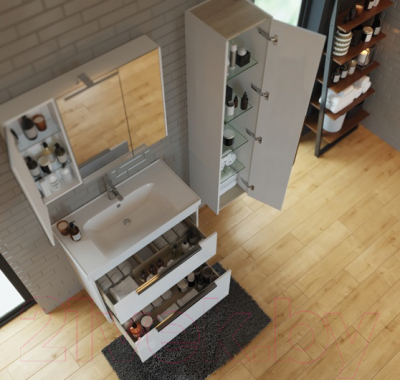 Тумба под умывальник Dreja Prime 60 (белый глянец)