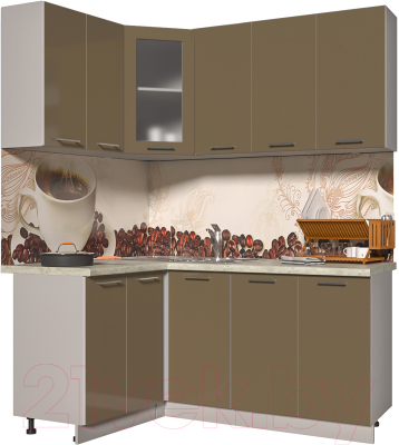Готовая кухня Интерлиния Мила Пластик 1.2x1.8 - фото