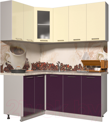 Готовая кухня Интерлиния Мила Пластик 1.2x1.8 - фото
