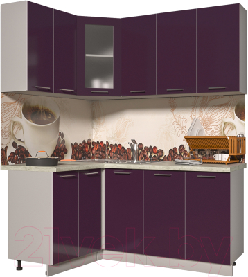 Готовая кухня Интерлиния Мила Пластик 1.2x1.8 - фото