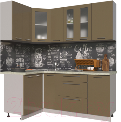 Готовая кухня Интерлиния Мила Пластик 1.2x1.9 - фото