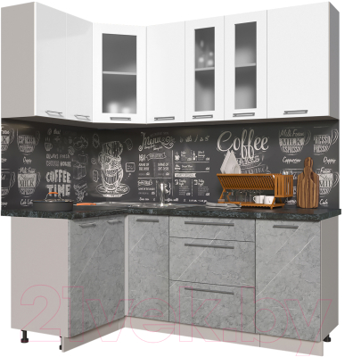 Кухонный гарнитур Интерлиния Мила Пластик 1.2x1.9 - фото