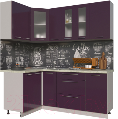 Готовая кухня Интерлиния Мила Пластик 1.2x1.9 - фото