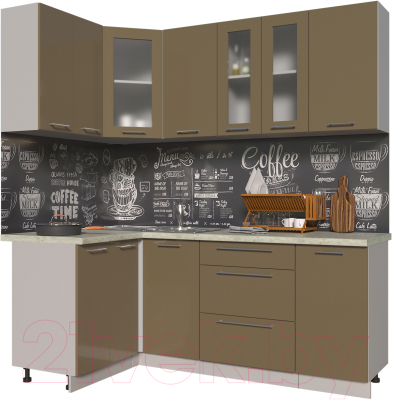 Готовая кухня Интерлиния Мила Пластик 1.2x2.0 - фото