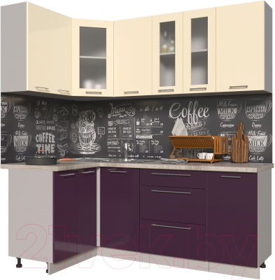 Готовая кухня Интерлиния Мила Пластик 1.2x2.0 - фото