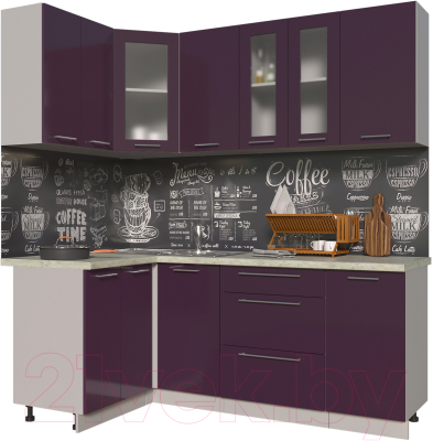 Готовая кухня Интерлиния Мила Пластик 1.2x2.0 - фото