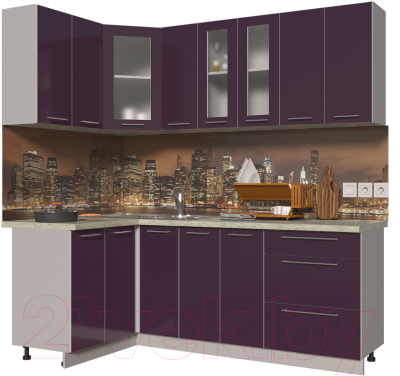 Готовая кухня Интерлиния Мила Пластик 1.2x2.1 - фото