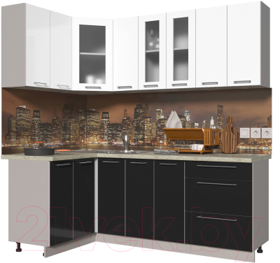 Готовая кухня Интерлиния Мила Пластик 1.2x2.1 - фото