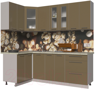 Готовая кухня Интерлиния Мила Пластик 1.2x2.2 - фото