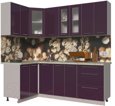 Готовая кухня Интерлиния Мила Пластик 1.2x2.2 - фото