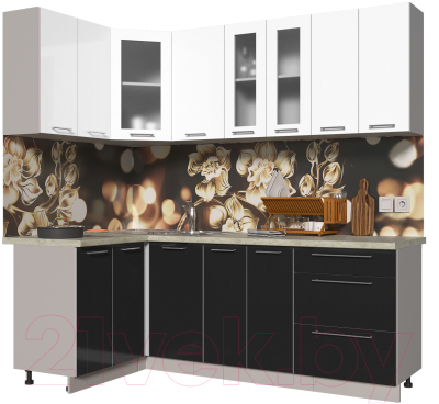 Готовая кухня Интерлиния Мила Пластик 1.2x2.2 - фото