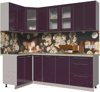 Готовая кухня Интерлиния Мила Пластик 1.2x2.3 - фото
