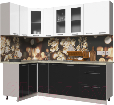 Готовая кухня Интерлиния Мила Пластик 1.2x2.3 - фото